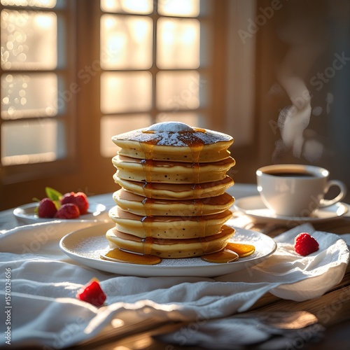 Wallpaper Mural stack of pancakes with jam Torontodigital.ca