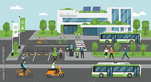 Sustainable City Eco-Friendly Transportation and Green Buildings