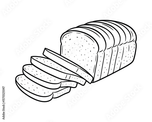 Sliced Bread Loaf Illustration for Bakery and Food Product Visuals