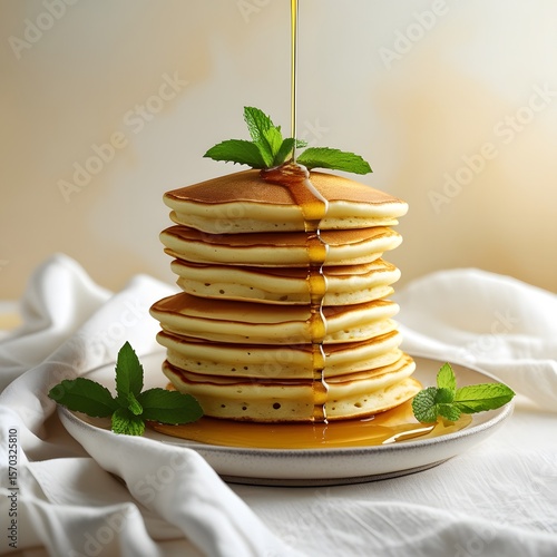 Wallpaper Mural stack of pancakes with butter and syrup Torontodigital.ca