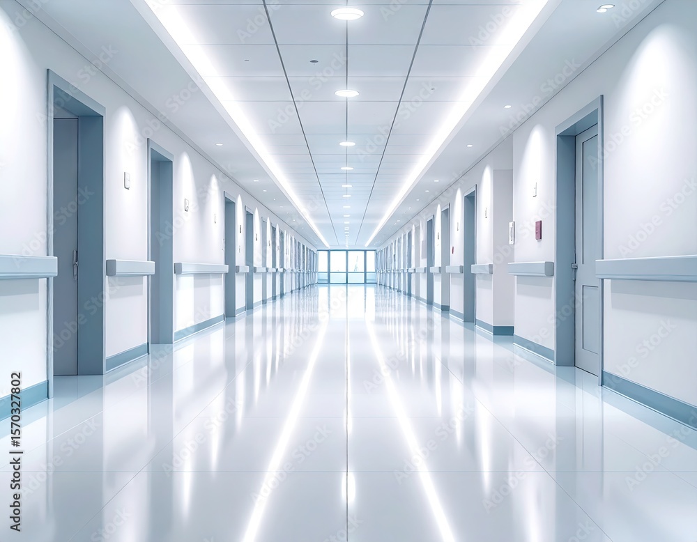 Empty hospital corridor Empty hospital corridor