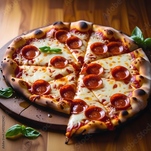 Wallpaper Mural pizza on a wooden board Torontodigital.ca