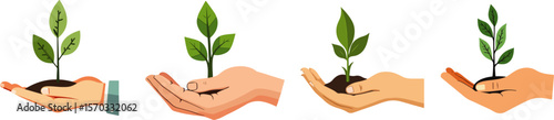 Red pencil and eco plant illustration on white background