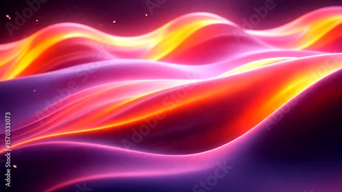 Wallpaper Mural Abstract Wavy Landscape with Vibrant Colors and Sparkling Particles for Modern Designs Torontodigital.ca