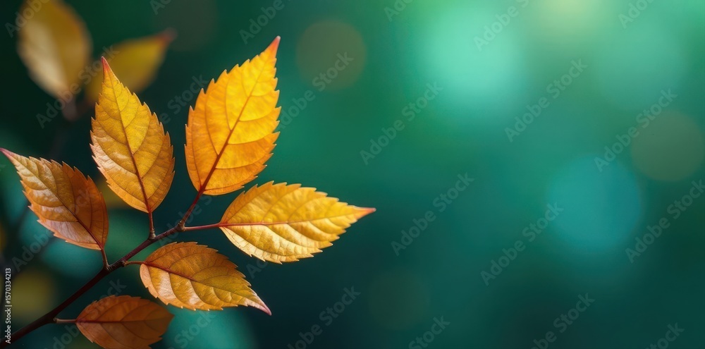 Golden leaf cluster against teal Subtle lighting, refined aesthetic , design, vintage, wallpaper Golden leaf cluster against teal Subtle lighting, refined aesthetic , design, vintage, wallpaper