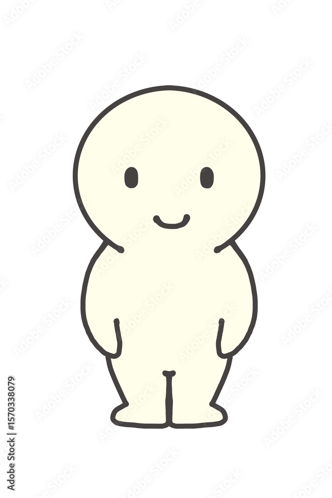 Naklejka premium Simple figure standing with a smile