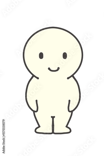 Simple figure standing with a smile