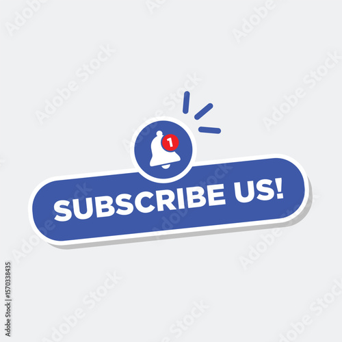 Subscribe us sticker button label badge flag sign symbol