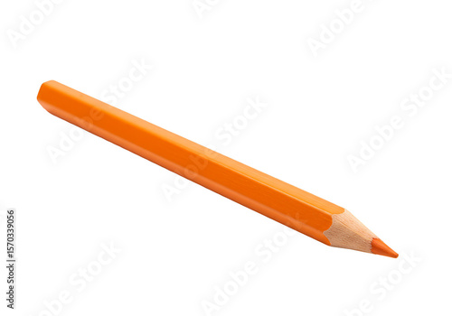 Isolated Orange Pencil with Transparent Background Art Design