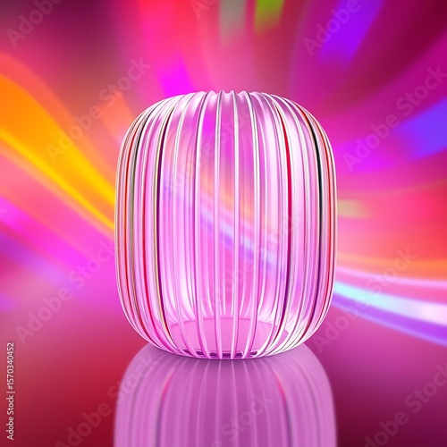 colorful abstract background with reeded glass effect, 3d render	