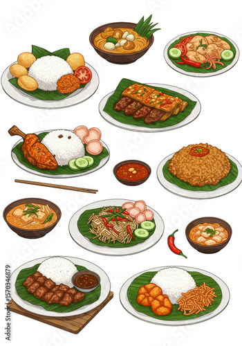 Wallpaper Mural Pixel Art Traditional Food Cuisines Meals Dishes Asian Lunch Dinner Torontodigital.ca