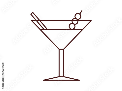 Martini icon. Beverages outline icon. Simple drink or beverages vector illustration in modern thin line style.