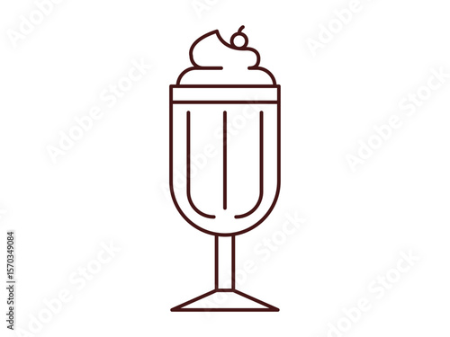 Milkshake icon. Beverages outline icon. Simple drink or beverages vector illustration in modern thin line style.