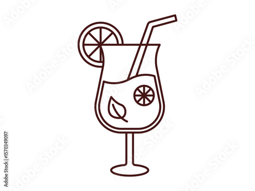 Mojito icon. Beverages outline icon. Simple drink or beverages vector illustration in modern thin line style.