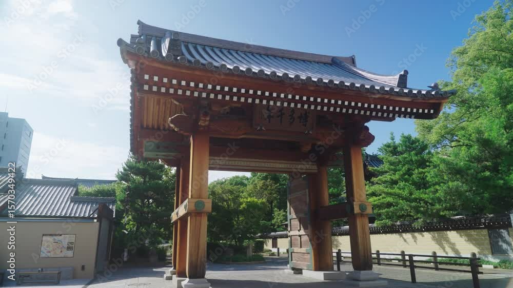 福岡県福岡市博多区博多旧市街博多千年門 福岡県福岡市博多区博多旧市街博多千年門