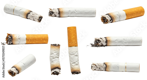 Isolated Transparent PNG Image Pile Cigarette Butt Ashes Tobacco Studio