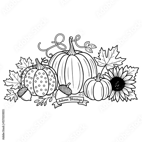 Wallpaper Mural Pumpkin Fall Autumn Outline Design Torontodigital.ca