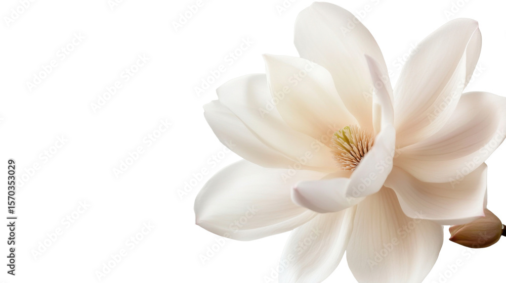 Fototapeta premium white magnolia flower on white background
