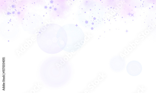 Purple Light With Bokeh Stars. Abstract Light Blurred Soft Romantic Transparent Background