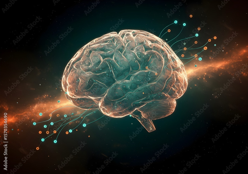 Pulsating AI Neural Brain 3D Pulsating AI Neural Brain 3D
