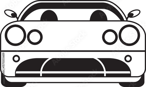 Silhouette Stylish Sports Car Backside