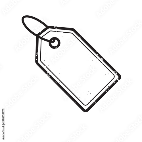 A grunge style blank price tag vector illustration ideal for retail sales promotions and vintage art designs