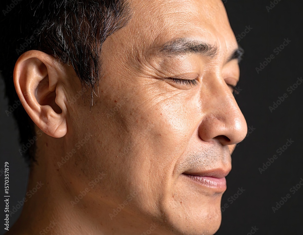 Obraz premium Close-up of a man's profile