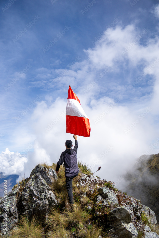 Obraz premium Peruvian Independence Day Celebration on the Andes Summit