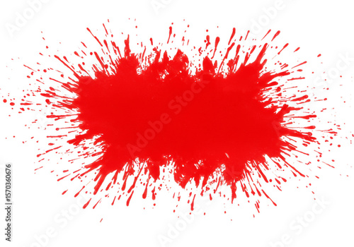 Isolated Abstract Red Splash Blot Stain Watercolor Transparent Background