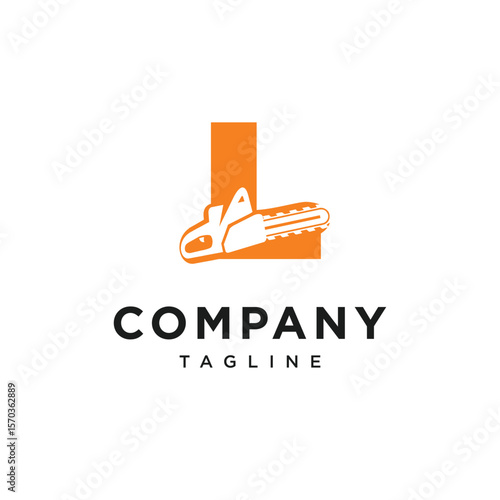 Letter L Chainsaw Logo Icon Vector