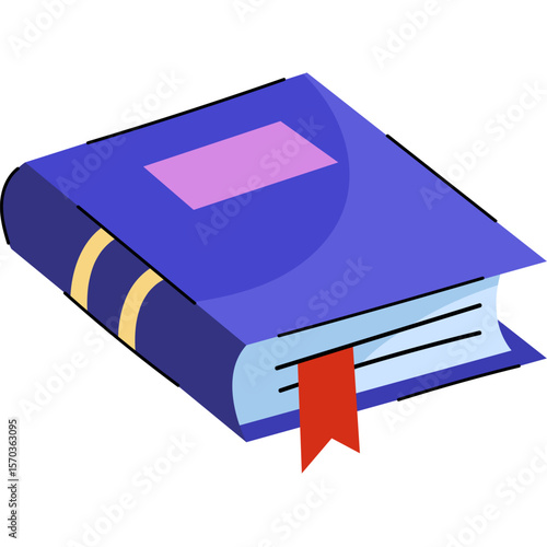 Flat Style Book Vector for Educational Use