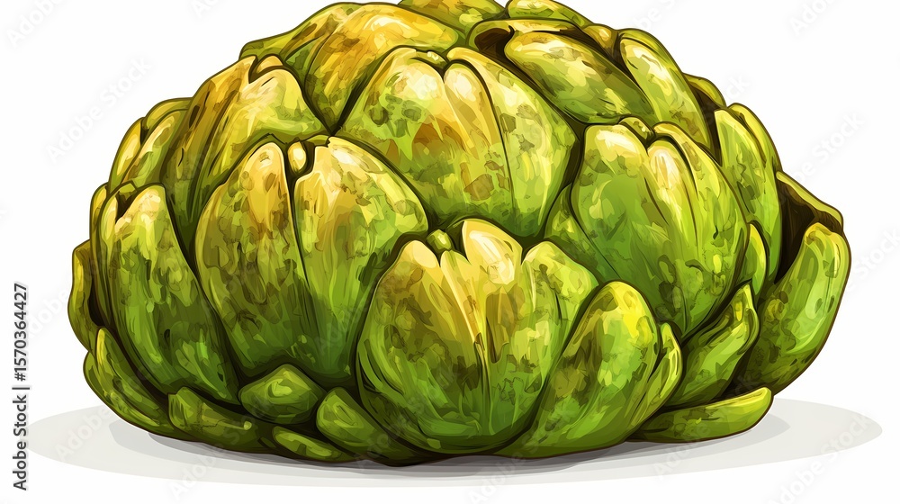 Obraz premium Detailed illustration of an artichoke head.