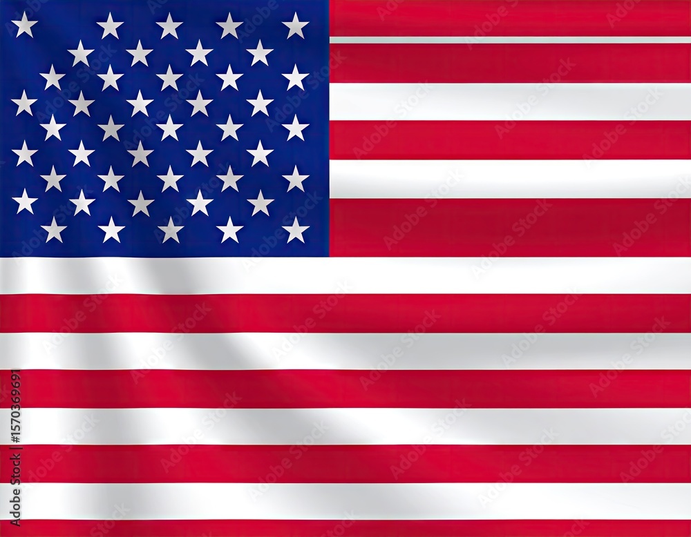 Naklejka premium American flag, waving