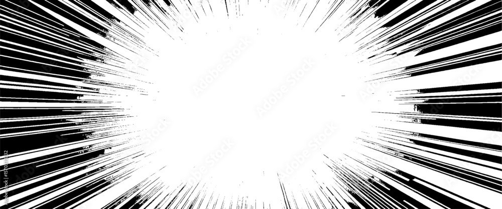 Fototapeta premium Vector new black and white comic speed line effect