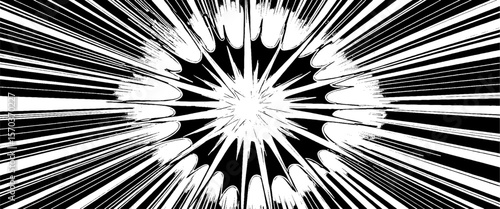 Vector new black and white comic speed line effect