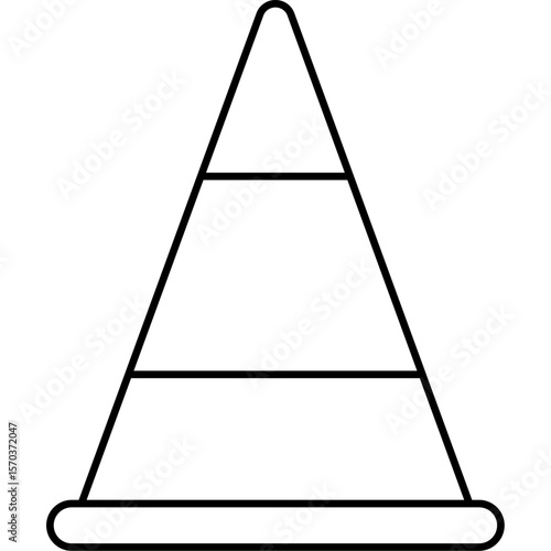 Flat Soccer Cone Training Icon Illustration