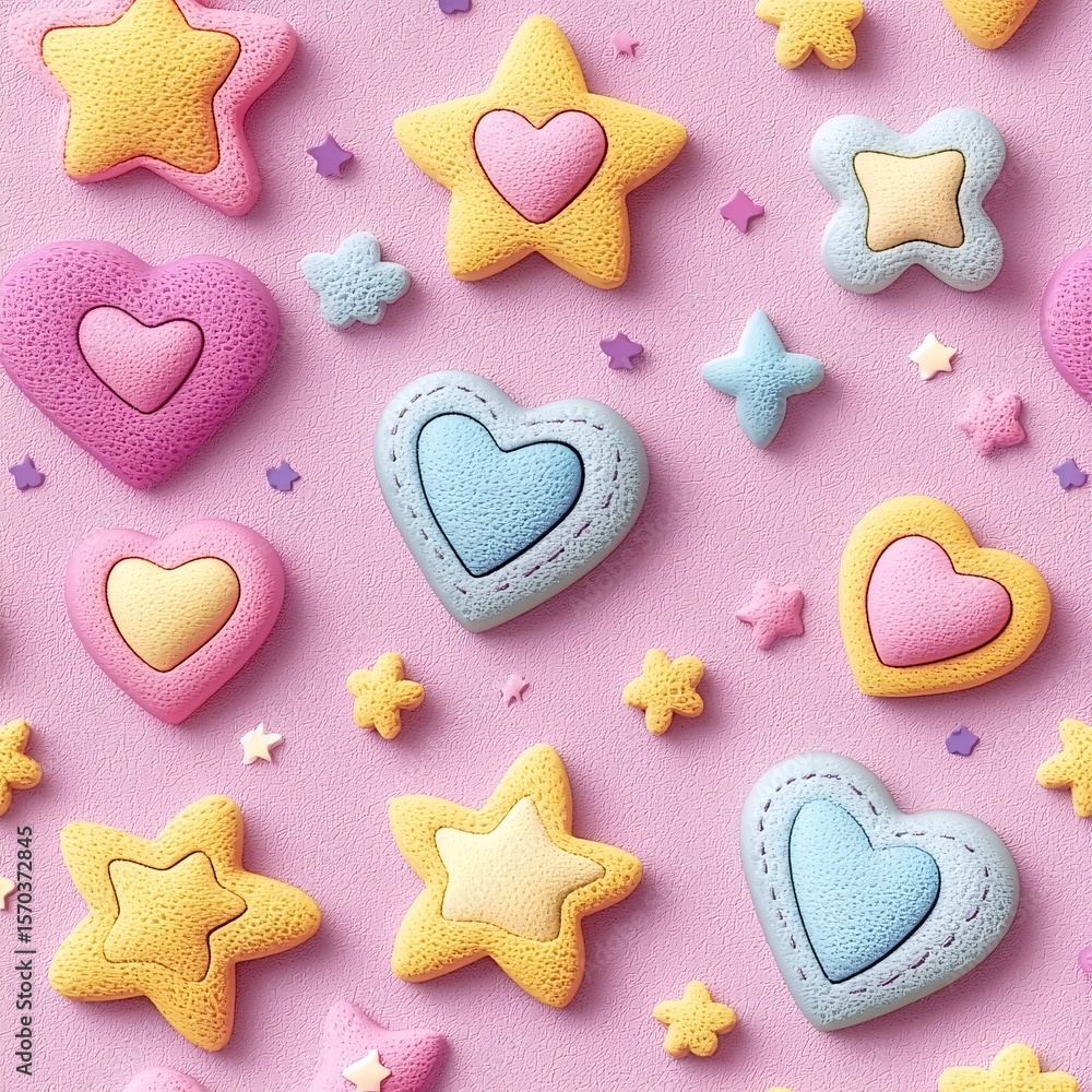 Fototapeta premium Cute candy-colored love stars