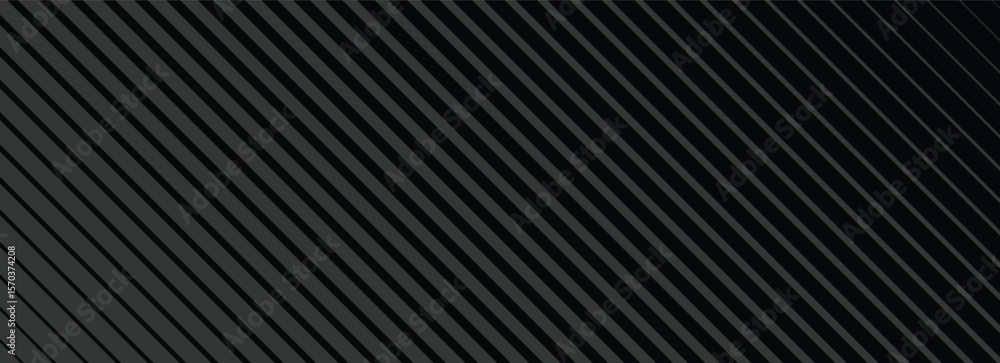 Fototapeta premium Black oblique straight line background. Elegant dark linear abstract wallpaper. Luxury striped gradient texture. Grey diagonal lines backdrop for flyer, banner, poster, presentation, cover.