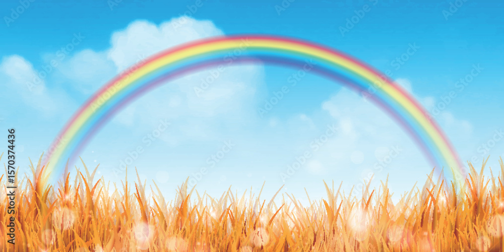 Fototapeta premium 紅葉 虹 秋 背景 