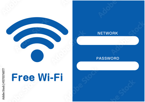 施設でFree Wi-Fi利用できます、横型デザイン