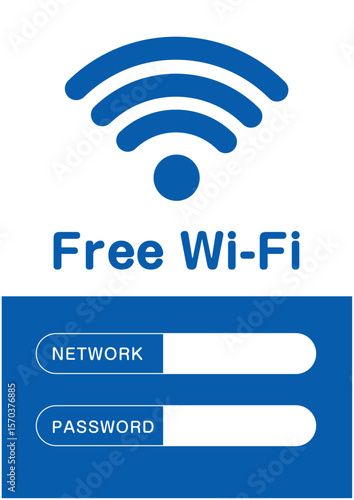 施設でFree Wi-Fi利用できます、縦型デザイン