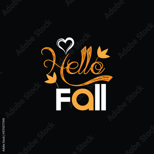 Hand-drawn autumn leaves collection and Autumn vector T-shirt design