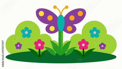 butterfly and flowers