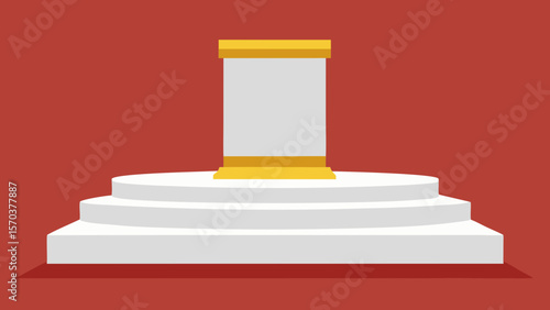 Red carpeted stairs ascend through a brightly lit door, symbolizing a path to business success