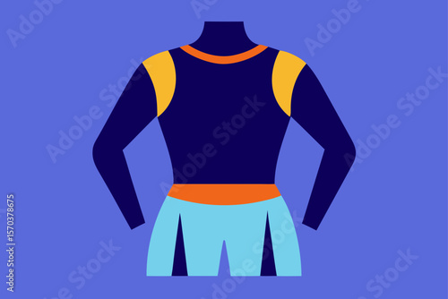 Vector illustration of a blank t-shirt design template for casual clothing and fashion wear