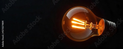 Glowing Incandescent Light Bulb Filaments Close-Up Bright Idea, Innovation, and Inspiration
