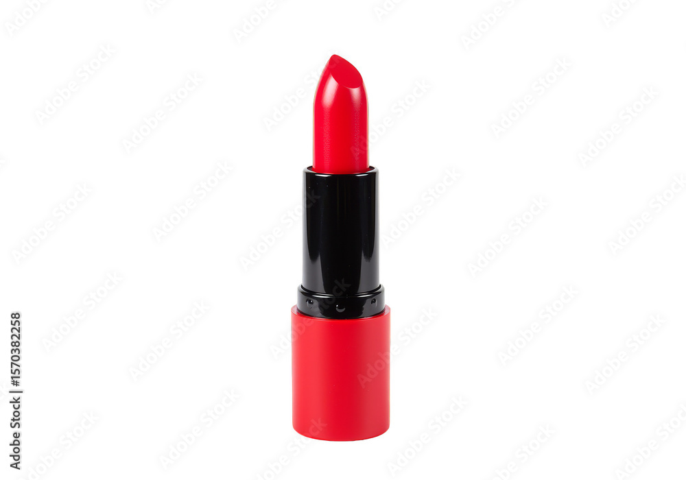 Obraz premium Isolated Red Lipstick Beauty Glamour Makeup on Transparent Background