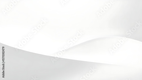 Ultra-minimalist white abstract surface with concave shapes, glowing softly in a futuristic design.