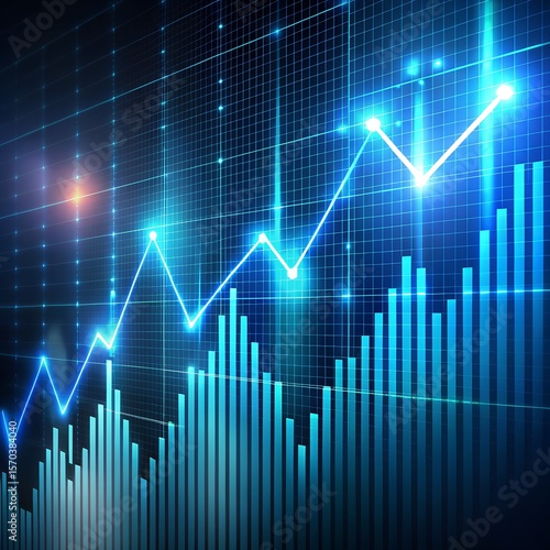Wallpaper Mural Digital financial graph showing market growth and trends Torontodigital.ca