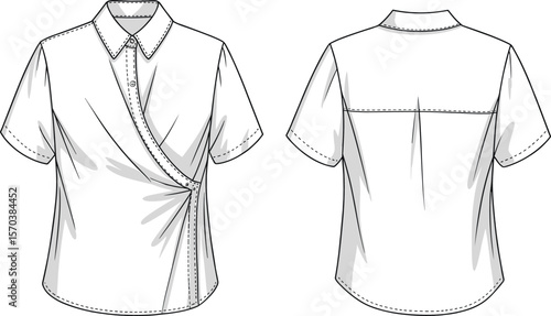 Stylish Women's Strapless Corset Top Fashion Flat Sketch with Lace-Up Back, Ideal for Lingerie and Eveningwear Designs